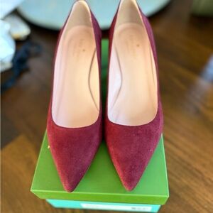 Kate Spade Rich Crimson Suede Heels